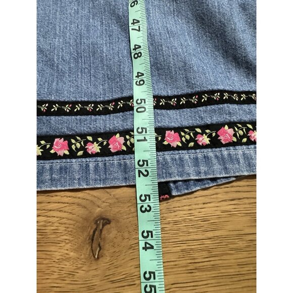 Tweety‎ Bird Overall Denim Dress Woman Size Medium Warner Bros Embroidered 90's - Picture 4 of 16